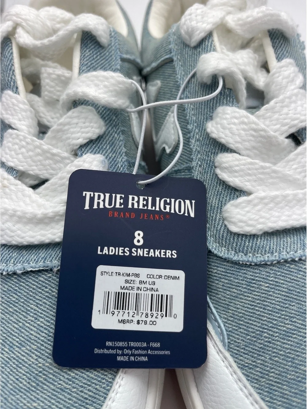 True Religion Ladies Denim Sneakers Size 8
